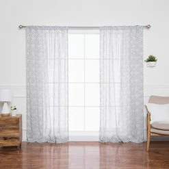 Coupon ๐งจ Curtain Panels Best Home Fashion Sheer Faux Linen Reverse Diamante Curtains โค๏ธ