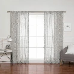 Budget 🛒 Curtain Panels Best Home Fashion Diamond Trellis Curtains 🛒