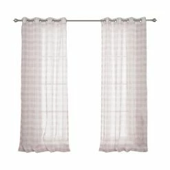 Hot Sale 💯 Curtain Panels Best Home Fashion Sheer Watercolor Plaid Curtains 😍