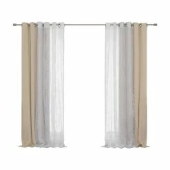 Best Pirce 🧨 Curtain Panels Best Home Fashion 4 Piece Rose Sheers And Blackout Curtain Set ⌛