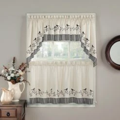 Best Pirce 🔔 Curtain Tiers CHF Industries Birds Tailored Tier Kitchen Curtain - One Pair 👏