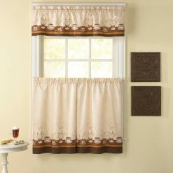 Flash Sale π Curtain Tiers CHF Industries Cafe Au Lait 36 In. Kitchen Curtain Set π