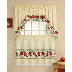 Discount π Curtain Tiers CHF Industries Red Delicious Kitchen Curtain Set π