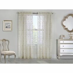 Best Sale βοΈ Curtain Panels Habitat Grandeur Embroidered Pole Top Curtain Panel π