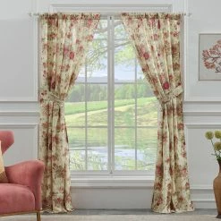 Top 10 🧨 Curtain Panels Greenland Home Fashions Antique Rose - 84L X 42W In. Window Panel Pair With Tiebacks 🔥