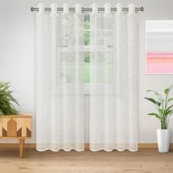 Wholesale 🎉 96 - 108 In. Superior Delicate Flower 2 Panels Sheer Curtains 🥰