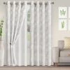 Budget 🌟 96 - 108 In. Superior Foliage Embroidered 2 Panels Sheer Curtains ✔️
