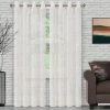 Brand new 😀 96 - 108 In. Superior Lattice Embroidered 2 Panels Sheer Curtains ✔️