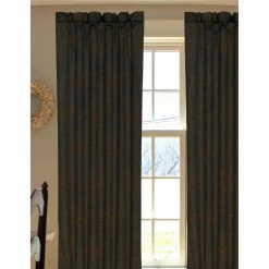 Budget 🥰 Curtain Panels HiEnd Accents Faux Leather Curtain - Chocolate 🎉