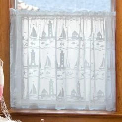 New ✨ Curtain Tiers Heritage Lace Harbor Lights - White 🛒
