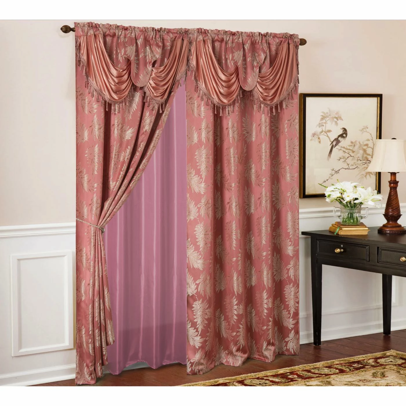 Hot Sale π Curtain Panels RT Designers Collection Palm Floral Textured Jacquard 84 In. Single Rod Pocket Curtain Panel With Attached Valance β¨ 1 Hot Sale π Curtain Panels RT Designers Collection Palm Floral Textured Jacquard 84 In. Single Rod Pocket Curtain Panel With Attached Valance β¨