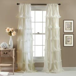Flash Sale 🎁 Curtain Panels Triangle Home Fashions Nerina Rod Pocket Single Panel 😀