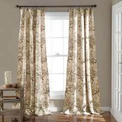 Best Pirce 🧨 Curtain Panels Half Moon Botanical Garden Window Curtain Panel Set 🥰