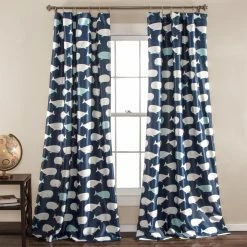Discount 🤩 Curtain Panels Half Moon Whale Window Curtain Panel Set 🤩