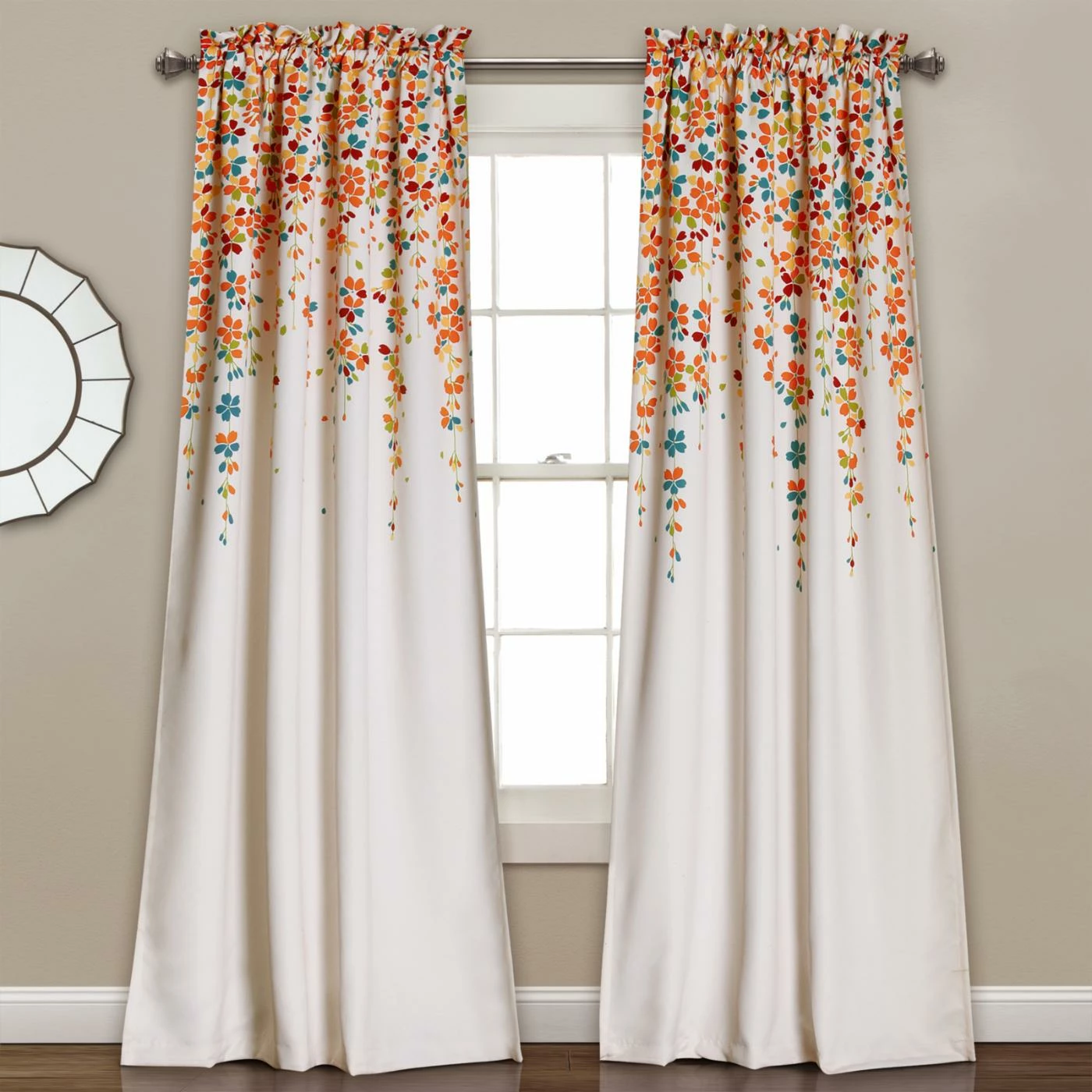 Outlet ๐ 73 - 84 In. Half Moon Weeping Flowers 2 Piece Curtain Panel Set ๐ 1 Outlet ๐ 73 - 84 In. Half Moon Weeping Flowers 2 Piece Curtain Panel Set ๐