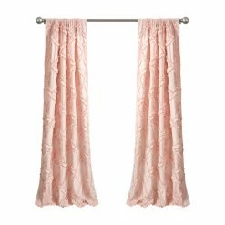 Best Sale 😀 Curtain Panels Lush Decor Ruffle Diamond Panel Pair ⭐