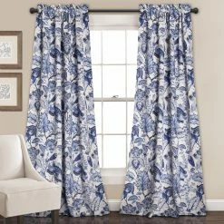 Best Pirce 🛒 Curtain Panels Half Moon Cynthia Jacobean Room Darkening Window Curtain Set ⭐