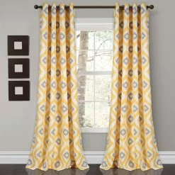 New 🌟 Curtain Panels Diamond Ikat Window Curtain By Half Moon ✨