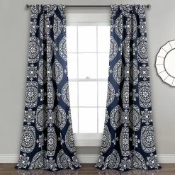 Budget 🥰 Curtain Panels Lush Decor Karmen Medallion Room Darkening Window Curtains 🎁