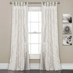 Discount 🎉 Curtain Panels Lush Decor Sophia Ruffle Window Curtain Set 👏