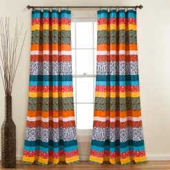 Outlet 🛒 Curtain Panels Lush Decor Boho Stripe Window Panel Set 😉