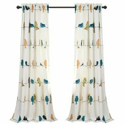 Cheapest ✔️ 96 - 108 In. Lush Decor Rowley Birds Light Filtering Window Curtain Panel Set 😉
