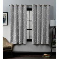 Best Pirce 🔔 96 - 108 In. Exclusive Home Belmont Embroidered Blackout Grommet Top Curtain Panel Pair ✔️ -Window Curtains Shop scaleAMAL220