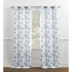 Cheap 🎁 Curtain Panels Chaps Home Fresh Meadow Botanical Print Textured Linen Look Grommet Curtain Panel Pair 👍 -Window Curtains Shop scaleAMAL315