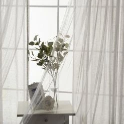 Budget 😍 Best Home Fashion Faux Pippin Linen Sheer Curtain Panels ✨ -Window Curtains Shop scaleBESH058