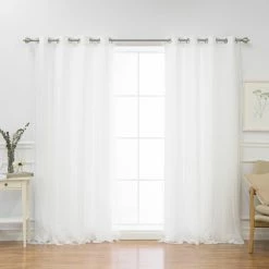 Brand new 🤩 Curtain Panels Best Home Fashion Marry Me Blackout Grommet Curtain Panel Pair With Tulle Overlay 👏 -Window Curtains Shop scaleBESH139