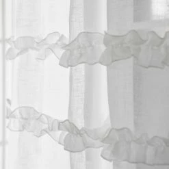 Outlet ⭐ Curtain Panels Best Home Fashion Romantic Ruffle Tie Top Curtains 😍 -Window Curtains Shop scaleBESH225