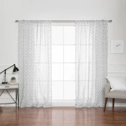 Best deal 💯 Curtain Panels Best Home Fashion Geo Lattice Curtains ✔️ -Window Curtains Shop scaleBESH274