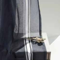 Brand new 🎉 Curtain Panels Best Home Fashion Sheer Faux Linen Reverse Triple Stripe Curtains ❤️ -Window Curtains Shop scaleBESH282