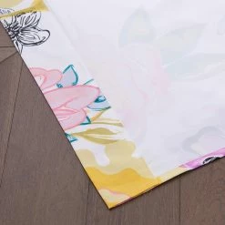 Promo 🎁 73 - 84 In. Greenland Home Fashions Watercolor Dream Window Panel Pair 84 In. - White 😍 -Window Curtains Shop scaleGRNLD633