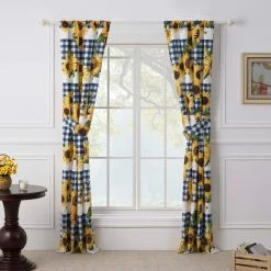 Flash Sale ⌛ 73 - 84 In. Barefoot Bungalow Sunflower Window Panel Pair ✨ -Window Curtains Shop scaleGRNLD656