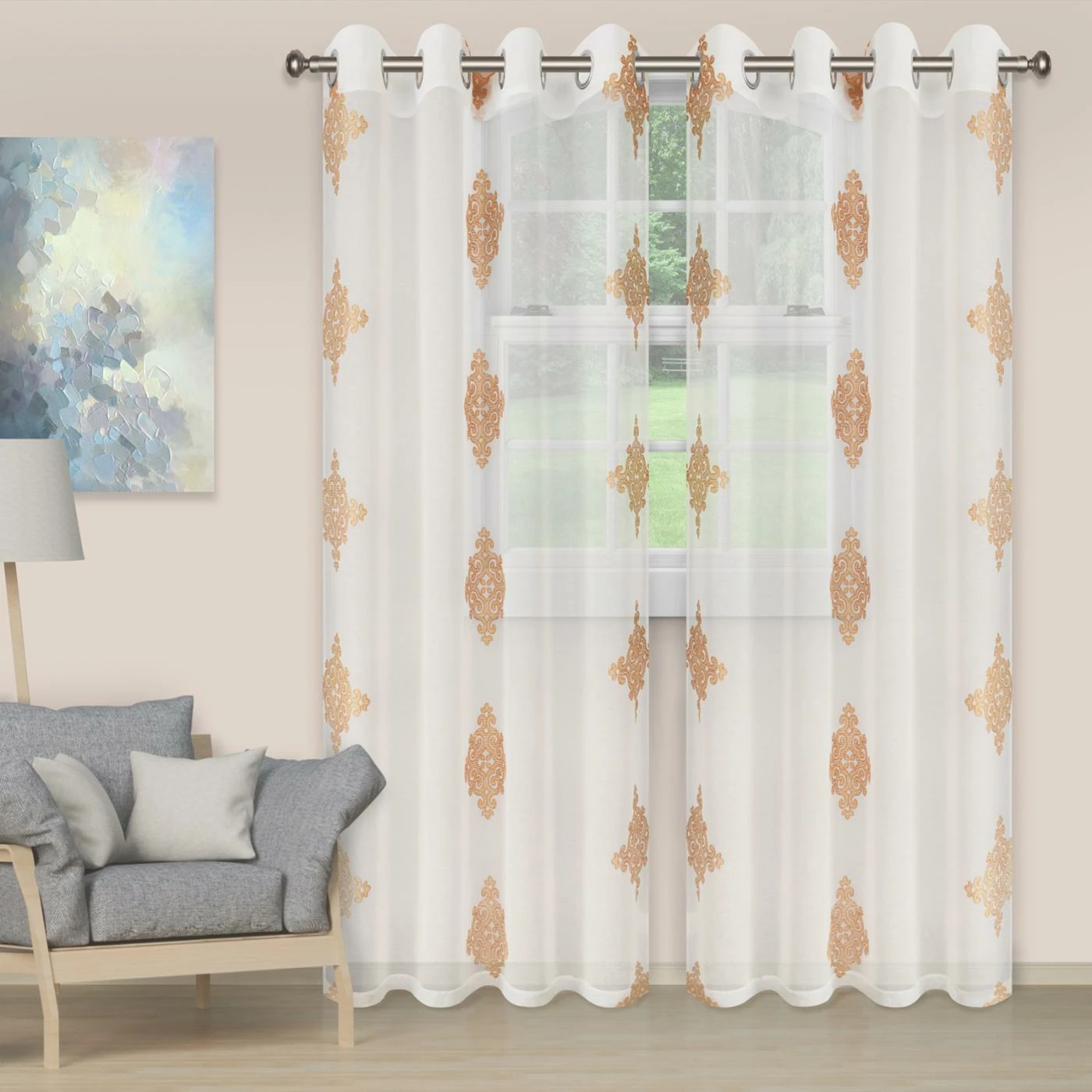 Promo π Curtain Panels Superior Damask 2 Panels Sheer Curtains π 5 Promo π Curtain Panels Superior Damask 2 Panels Sheer Curtains π - Image 5