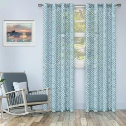 Brand new 🧨 Curtain Panels Superior Honeycomb Printed Sheer Panel Pair ✔️ -Window Curtains Shop scaleHCIN1401 1