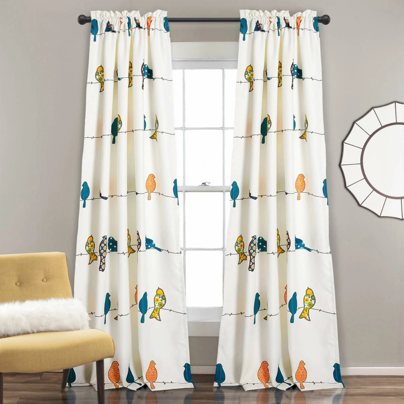 Wholesale π₯° Curtain Panels Lush Decor Rowley Birds Darkening Panel Pair π 3 Wholesale π₯° Curtain Panels Lush Decor Rowley Birds Darkening Panel Pair π - Image 3