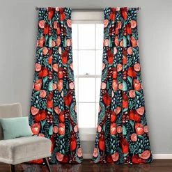 Wholesale 👏 Curtain Panels Lush Decor Poppy Garden Room Darkening Curtain Panel Pair 🛒 -Window Curtains Shop scaleTRIA733