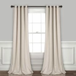 Outlet 😀 Curtain Panels Lush Decor Insulated Grommet Blackout Pannel Pair 🤩 -Window Curtains Shop scaleTRIA786