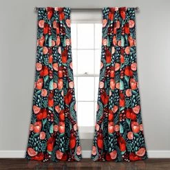 Buy 👏 Curtain Panels Lush Decor Poppy Garden Room Darkening Panel Pair ❤️ -Window Curtains Shop scaleTRIA952